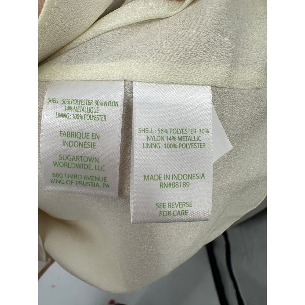 LILLY PULTIZER NWT Trixie One Shoulder Gold Organza Brocade Blouse // XS - Picture 10 of 12